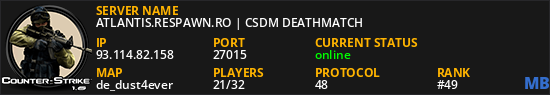 ATLANTIS.RESPAWN.RO | CSDM DEATHMATCH