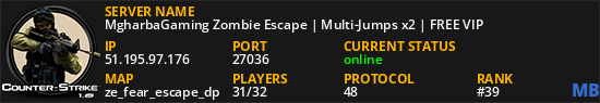 MgharbaGaming Zombie Escape | Multi-Jumps x2 | FREE VIP
