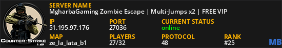MgharbaGaming Zombie Escape | Multi-Jumps x2 | FREE VIP