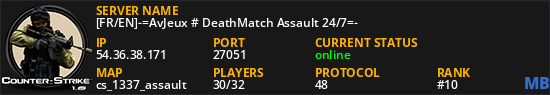 [FR/EN]-=AvJeux # DeathMatch Assault 24/7=-