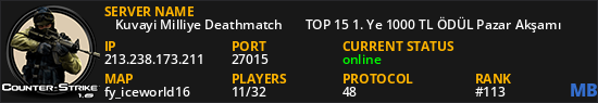 亗 Kuvayi Milliye Deathmatch ❱❱ TOP 15 1. Ye 1000 TL ÖDÜL Pazar Akşamı