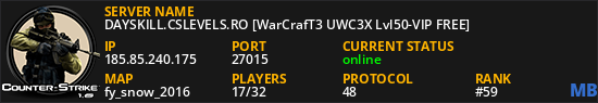 DAYSKILL.CSLEVELS.RO [WarCrafT3 UWC3X Lvl50-VIP FREE]