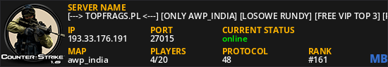 [---> TOPFRAGS.PL <---] [ONLY AWP_INDIA] [LOSOWE RUNDY] [FREE VIP TOP 3] [PAINTBALL] [NOWE RUNDY/MINI GRY]